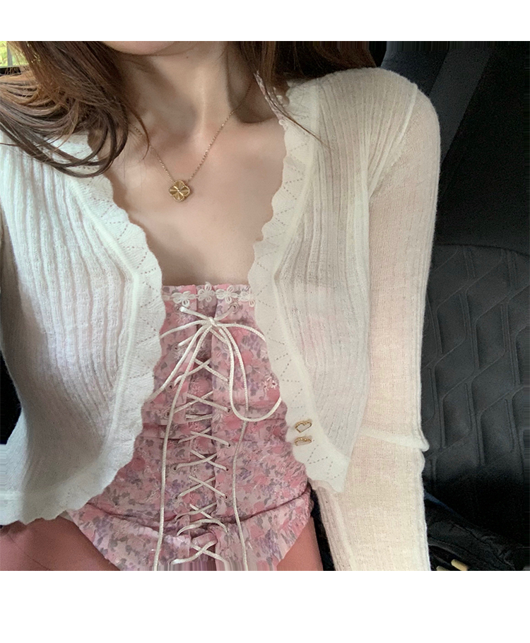 Áo cardigan SUXI dệt kim tay dài thời trang thanh lịch