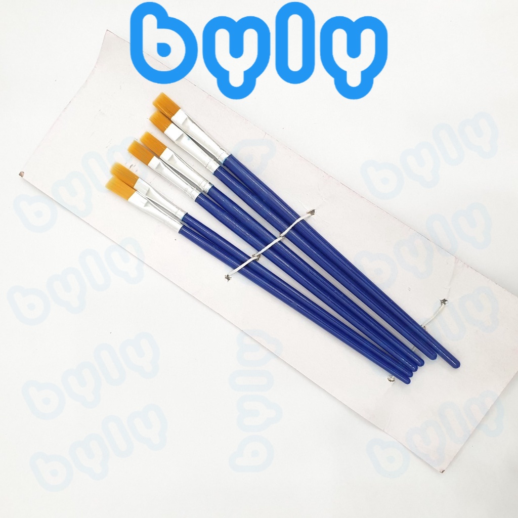 Bộ 6 cây cọ vẽ màu nước - Làm từ sợi nhân tạo, mềm, bền và chắc chắn, không rơi rụng - ByLy Store