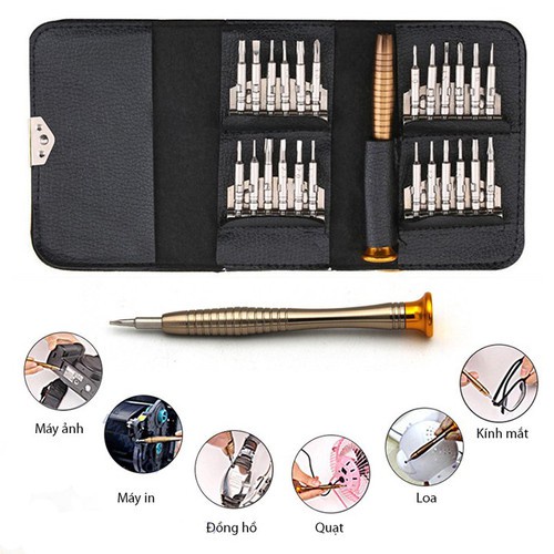 Bộ tua vit 24 đầu  tháo lắp điện thoại, laptop, máy tính có nam châm chất lượng