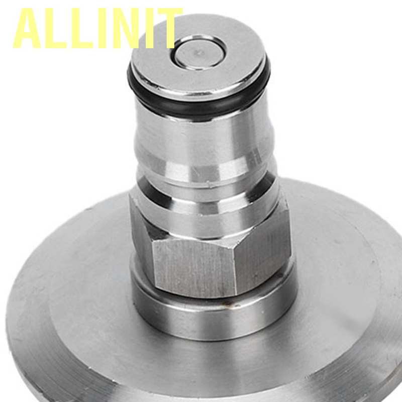 Allinit 2Pcs 304 Stainless Steel Homebrew Keg 1.5in Tri‑Clamp to Ball Lock Post Adapter Brewing Fitting
