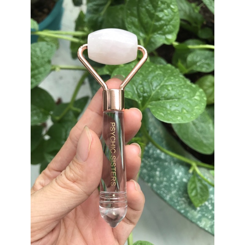 Cây lăn mát xa Psychic Sisters Rose Quartz Mini