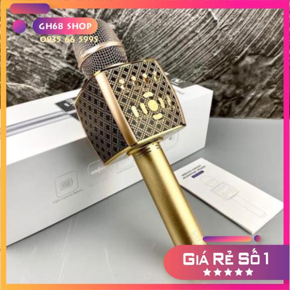 Micro không dây karaoke bluetooth Ys-95 cao cấp, mic livestream tích hợp loa hỗ trợ thẻ nhớ, usb