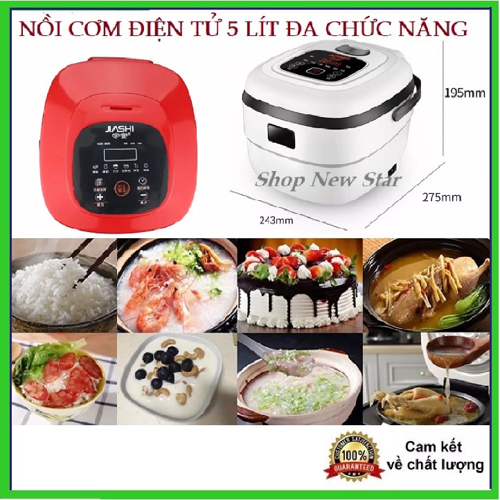 Nồi cơm điện thông minh đa chức năng nhỏ hộ gia đình, nồi cơm điện mini - Nồi cơm điện tử gia đình 5L chức năng hẹn giờ