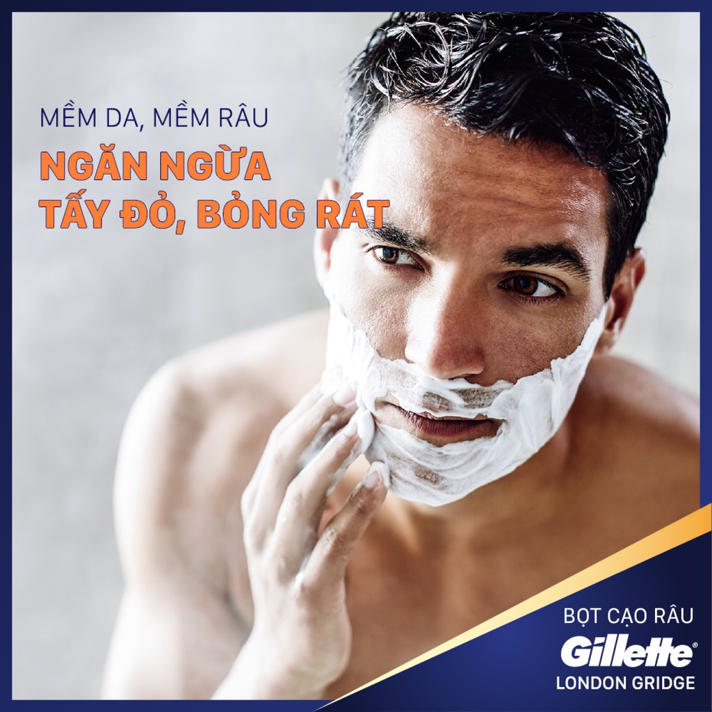 Combo Bọt cạo râu Gillette London Bridge 300g + Lưỡi Lam Gillette London Bridge - hộp 100 cáix2 dành cho Barbershop