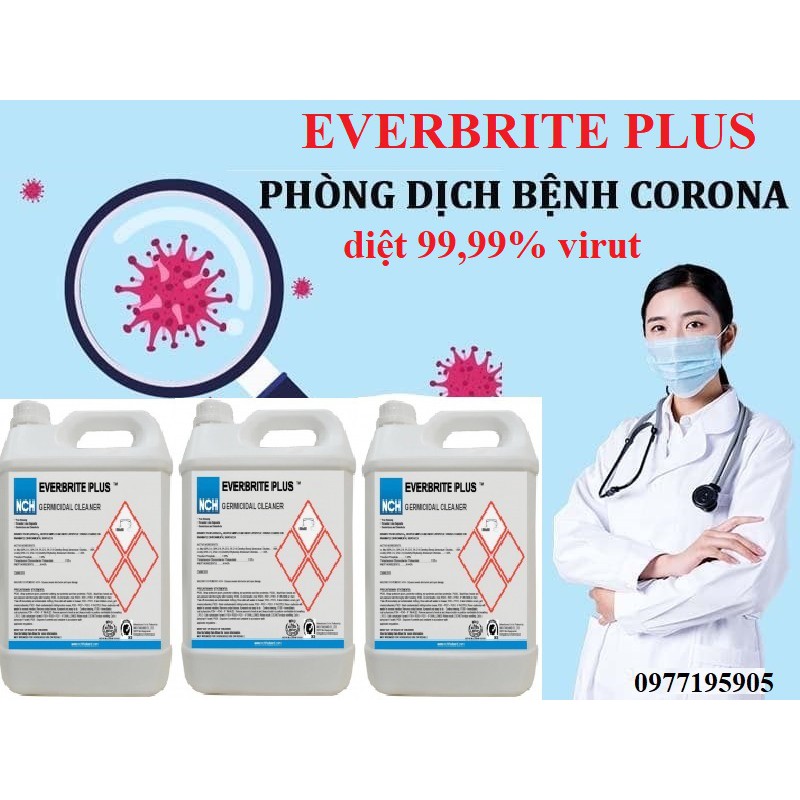 Dung dịch Everbrite Plus diệt khuẩn, nấm mốc gây bệnh - Can 5 lít (giá 200k/1lit)