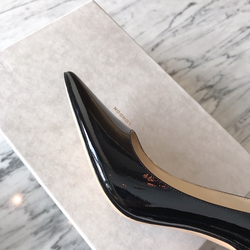 JIMMY CHOO Giày Cao Gót 8cm Da Bò Màu Đen Phong Cách Cổ Điển Cho Nữ