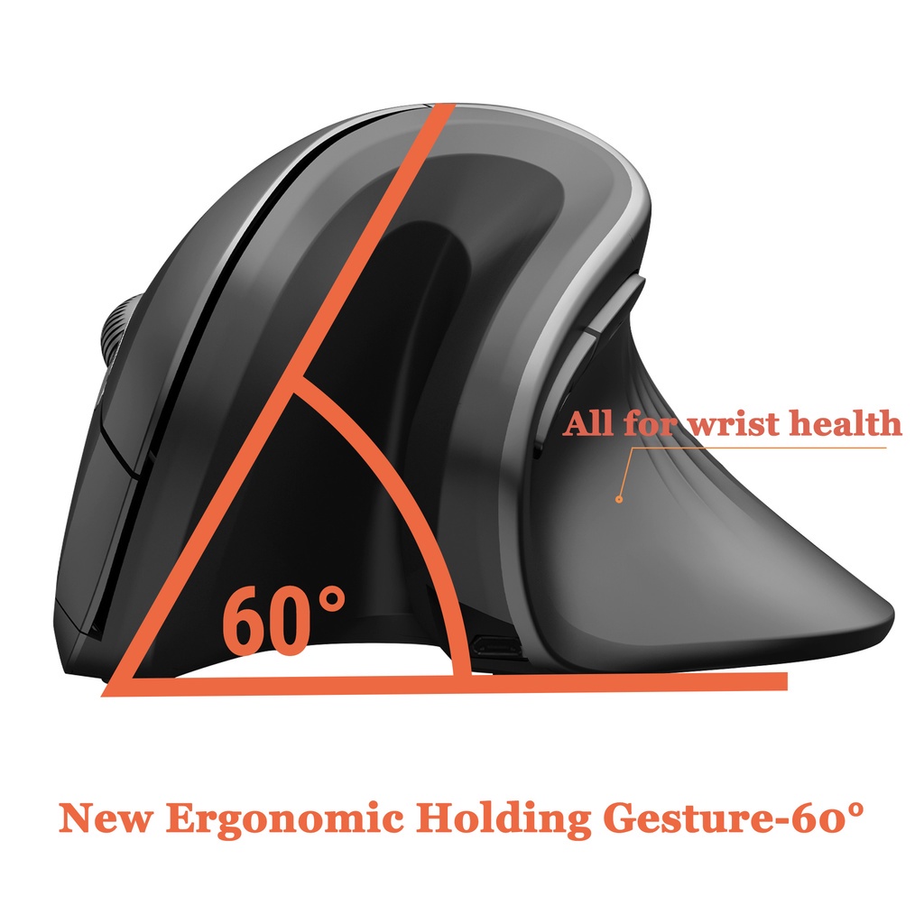 Chuột dọc 2.4G Ergonomic Chuột quang không dây 6 nút Chuột máy tính có dây Chuột có thể sạc lại Thoải mái cho Máy tính xách tay / PC / Máy tính xách tay