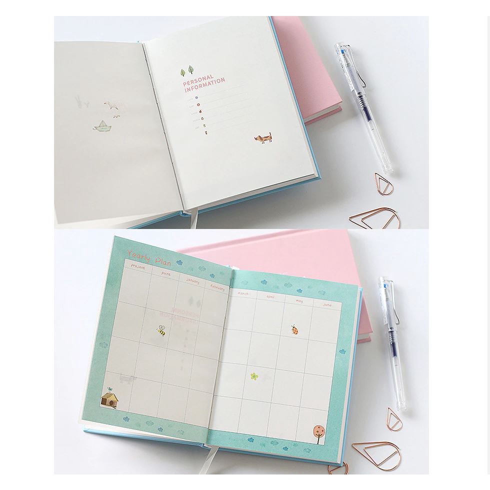 Sổ tay kế hoạch ghi chép Planner 365 Ngày nhật ký cao cấp Lalunavn- B19