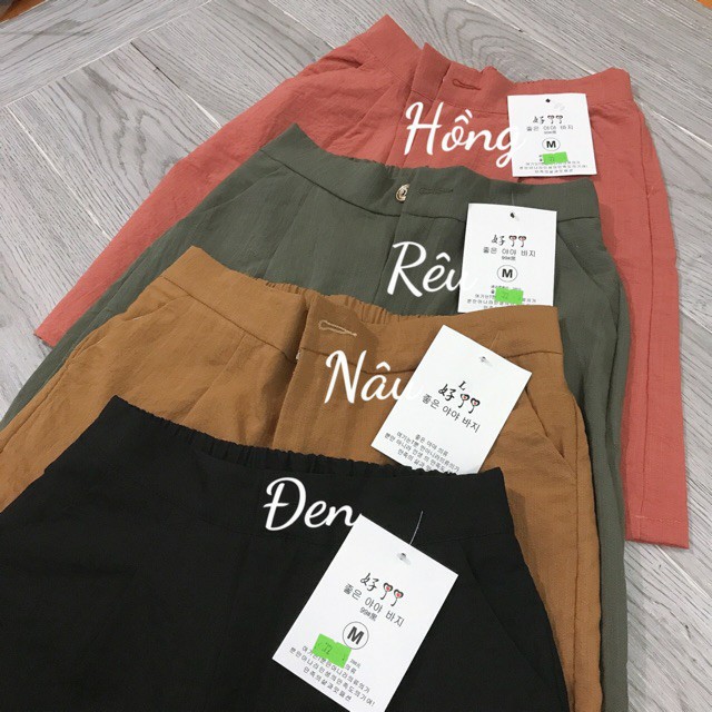 Quần NGỐ ĐŨI khóa thật _HÀNG ĐẸP NHIỀU MÀU_ chất đũi loại 1 mặc mát (ảnh thật shop chụp)