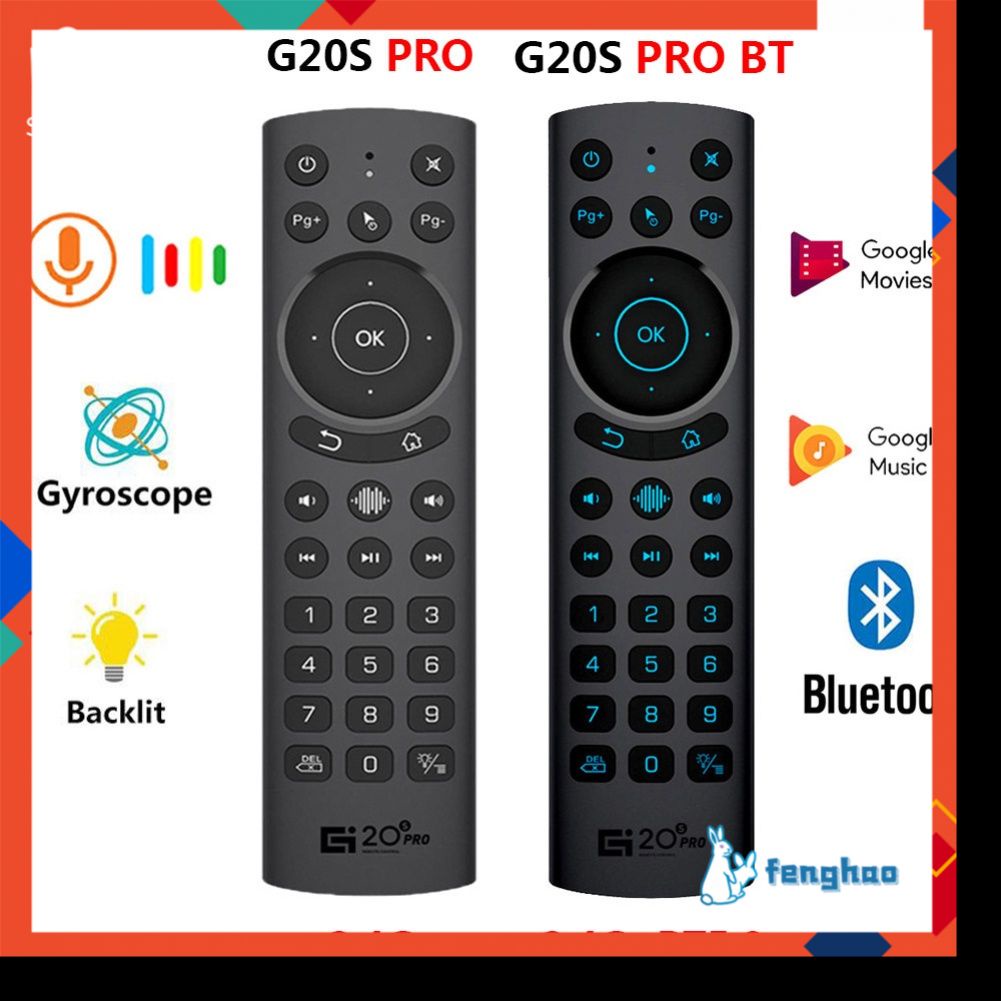 Điều khiển từ xa G20BTS Plus G20S PRO 2.4G Bluetooth 5.0 cho Android TV BOX