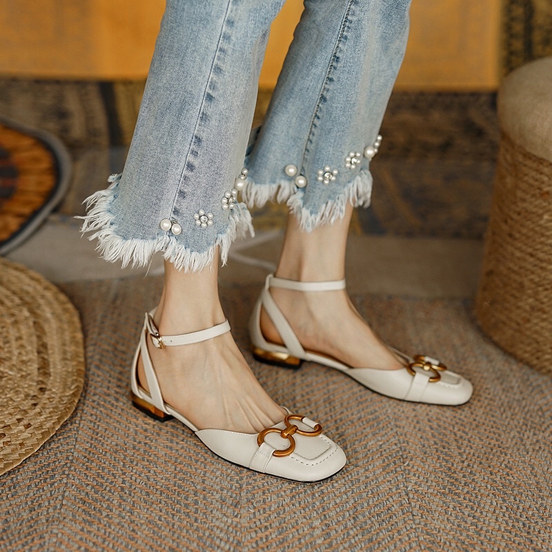 Giầy bệt nữ cách điệu gót sau hot trend C16