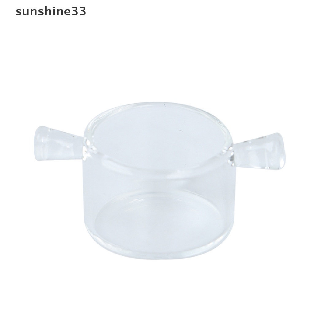 SU Mini food play glass binaural small soup pot doll house kitchen furnishings n