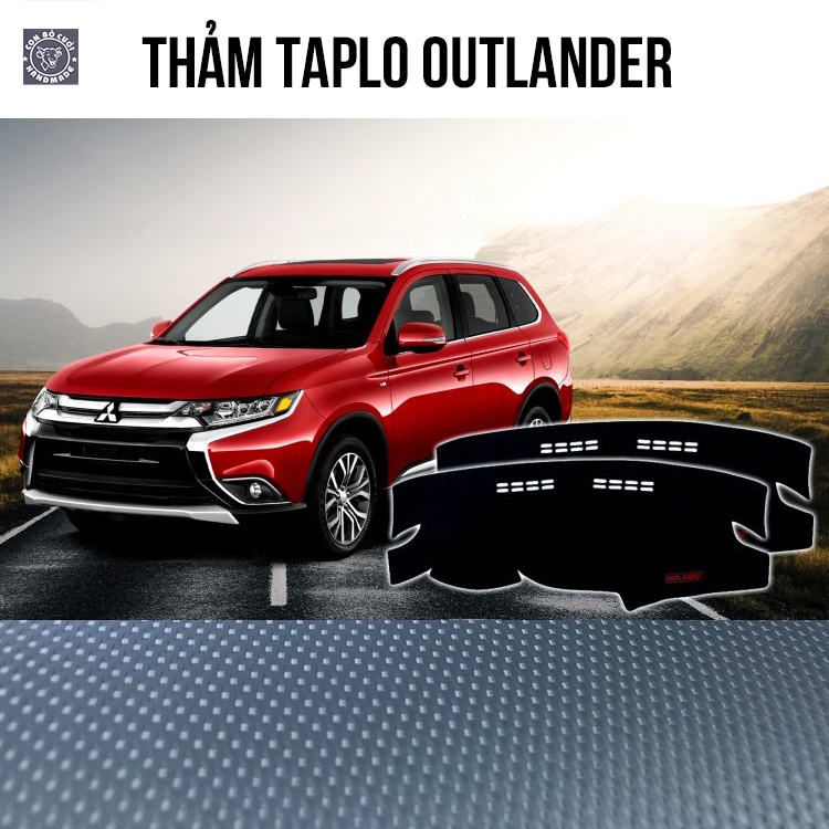 Thảm taplo xe OUTLANDER 18-21 bằng da vân Carbon bám dính tốt không mùi chống nóng