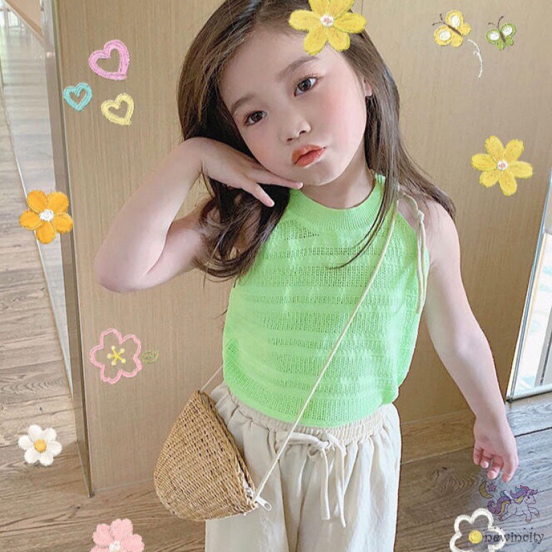 Áo ba lỗ hai dây màu kẹo ngọt thời trang Hàn Quốc dễ thương cho bé gái