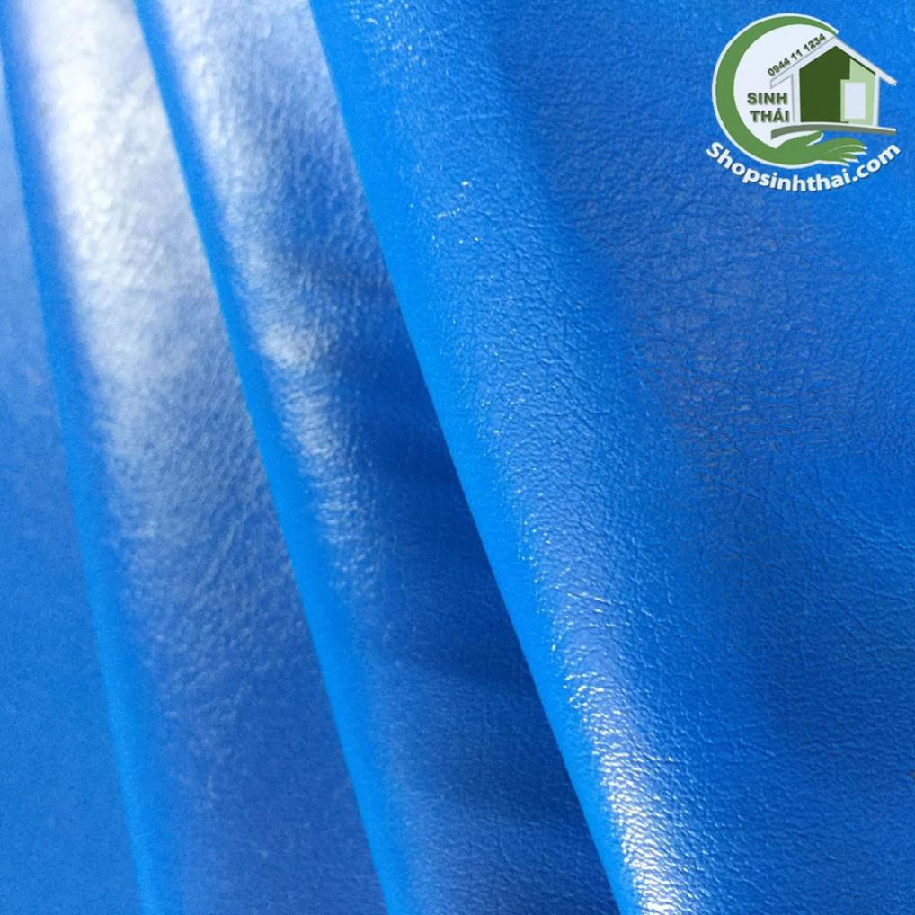 Phông nền chụp hình ảnh bằng vải giả da PVC màu xanh dương - vải da may túi, làm dép, bọc ghế sofa [1m x khổ 1,4m]