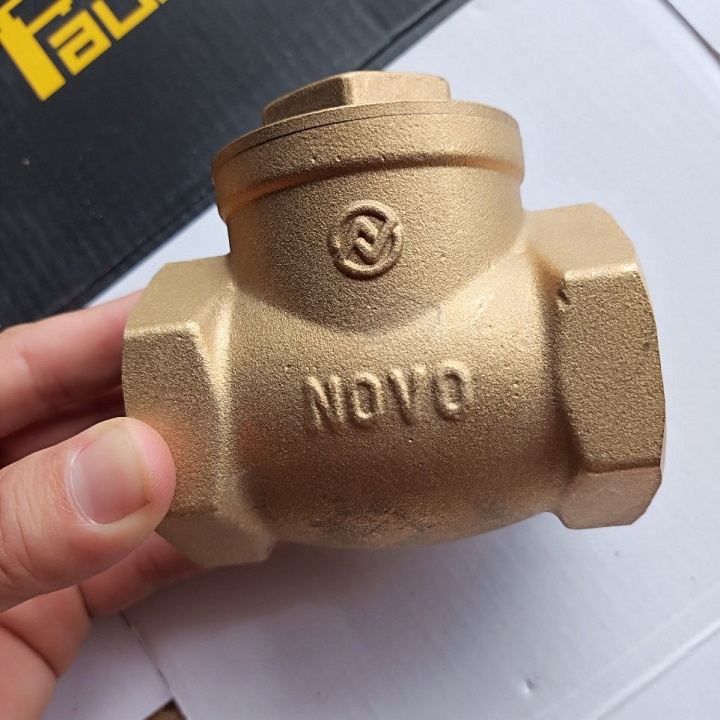 Van Nước 1 Chiều Lá Lật NOVO Đồng Thau Ren Phi 42, 49, 60 Tùy Chọn