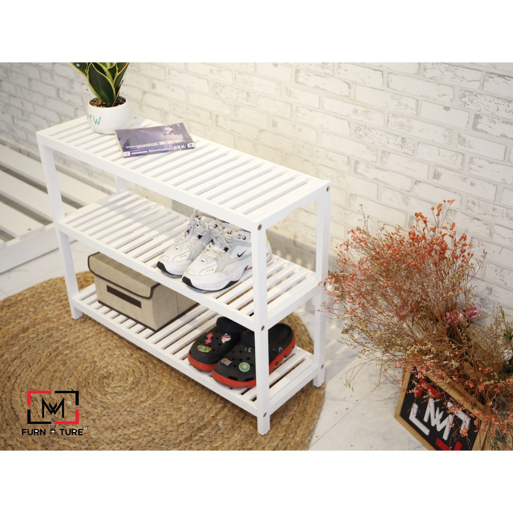 Kệ gỗ để giày dép đa năng 3 tầng thương hiệu MW FURNITURE - Nội thất trang trí