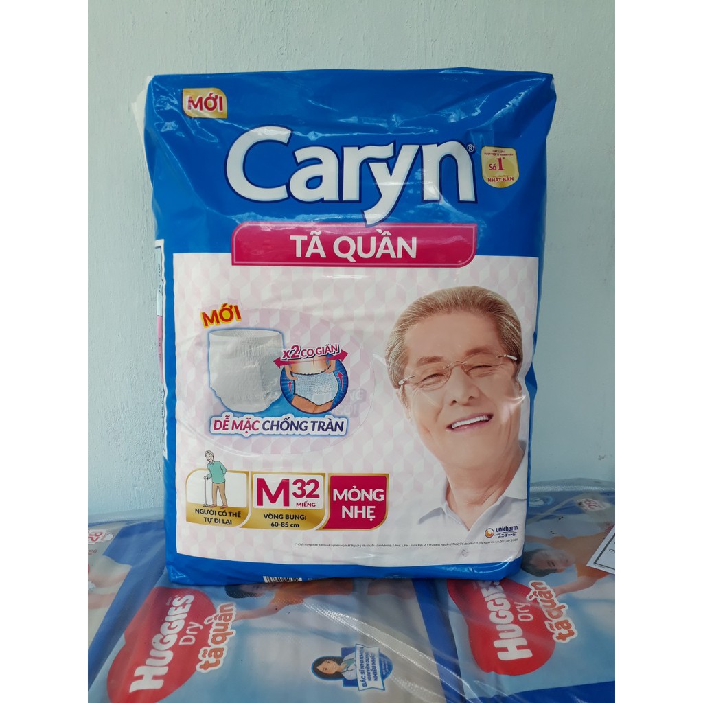 TẶNG 4 MIẾNG HOẶC 2 MIẾNG TÙY SIZE -TÃ QUẦN CARYN MỎNG NHẸ SIZE M 32 + 4 MIẾNG, SIZE L 28 + 2 MIẾNG