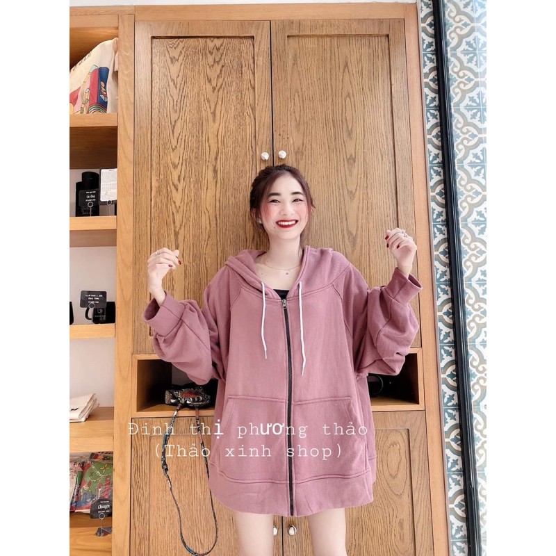 🎀🎀 Zip hoodie hồng nâu đất ( ảnh thật cuối)