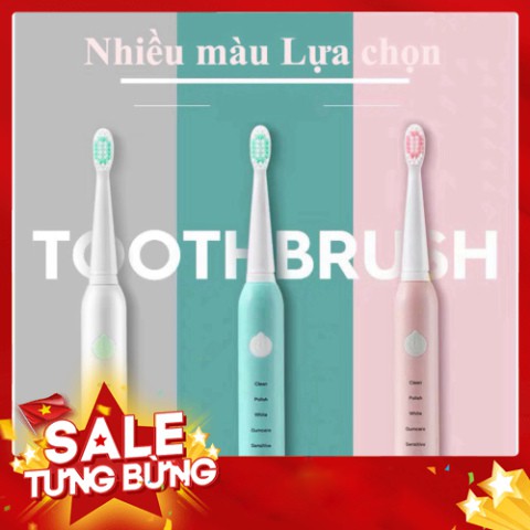 [FREE SHIP] BÀN CHẢI ĐÁNH RĂNG ĐIỆN dùng pin sạc SÓNG ÂM 5 CẤP ĐỘ thông minh cao cấp