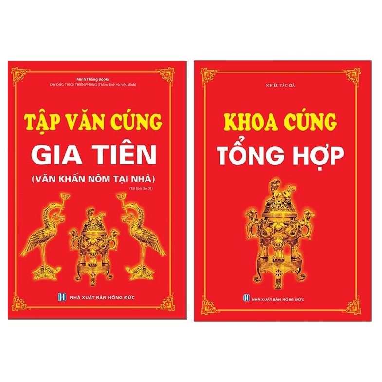 Sách - Combo Khoa cúng tổng hợp + Tập văn cúng gia tiên (Văn khấn nôm tại nhà)