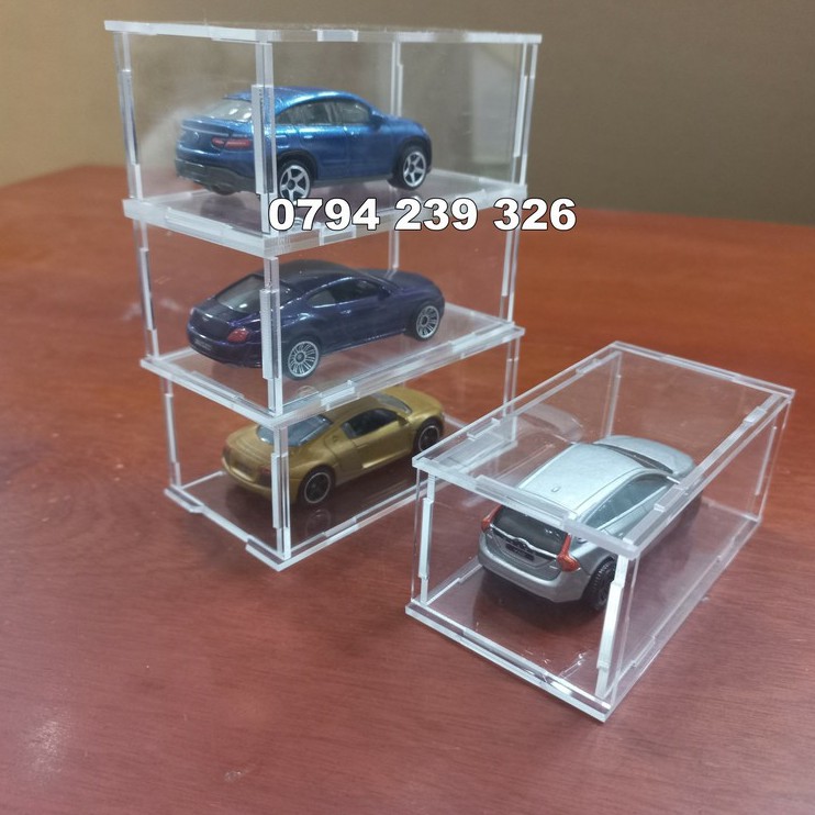 Hộp mica acrylic đựng xe ô tô mô hình tỷ lệ 1 : 64 chống bụi - lắp ghép