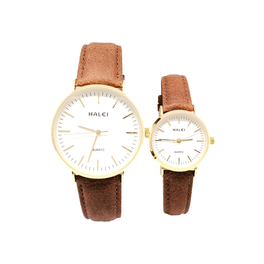 Đồng hồ nam nữ HALEI mặt tròn số vạch 25mm 39mm dây da cao cấp kính chống xước, chống nước tuyệt đối HL541 | BigBuy360 - bigbuy360.vn