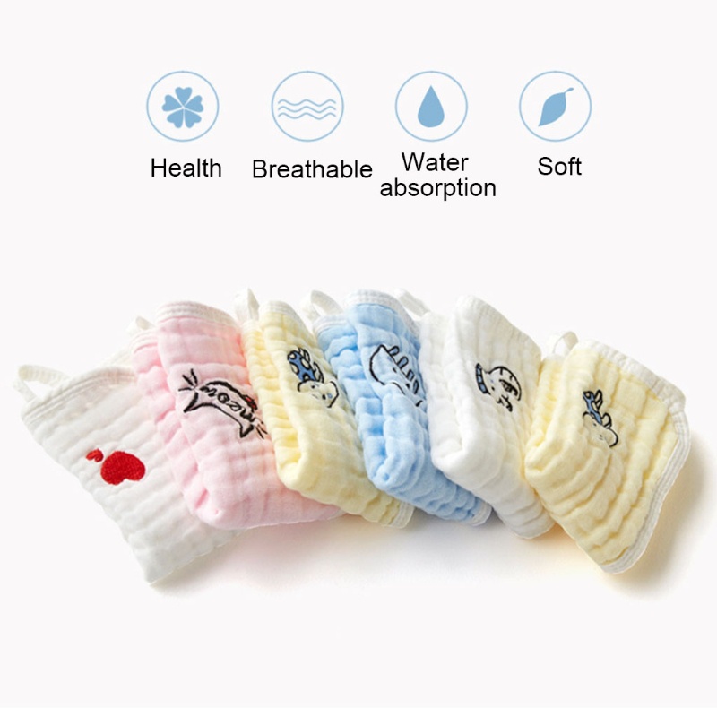 Set 5 Khăn Lau Mặt Bằng Cotton Mềm Tự Nhiên Cho Bé Sơ Sinh