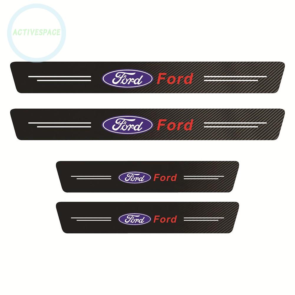 4pcs Normal Type Carbon Fiber Door Sill Strip Welcome Pedal Anti-stepping Strip