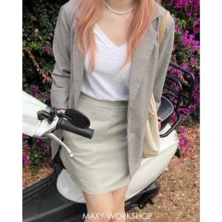 Áo khoác blazer phong cách Hàn Quốc Check Browny Blazer Maxy Workshop