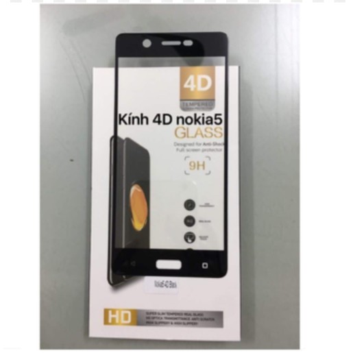 Kính Full Màn 4D cho Nokia 5 Tặng ốp dẻo Silicon SM