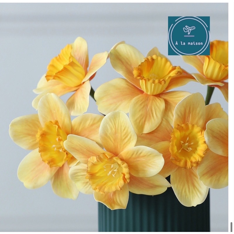 Cành hoa thuỷ tiên bằng Pu đẹp sang trọng dùng trong trang trí thiết kế hoa cao cấp