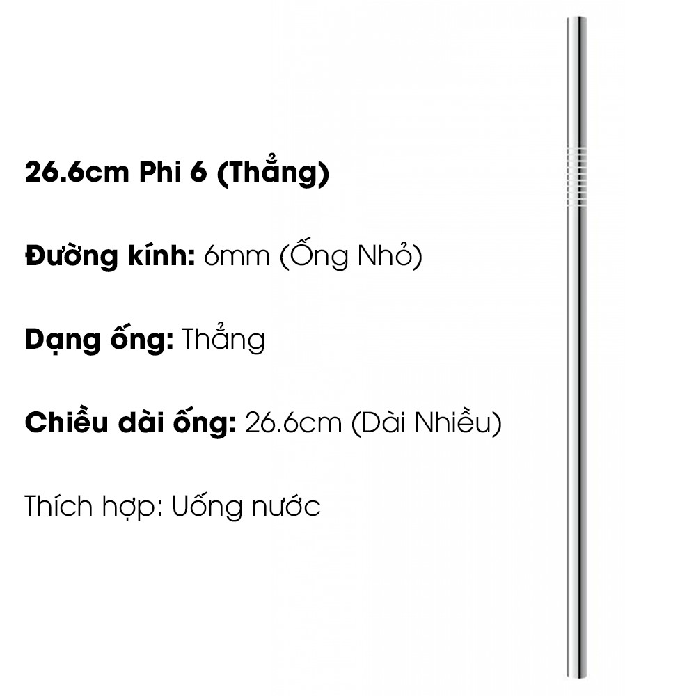 Ống Hút Inox 304 Kèm Cọ Rửa