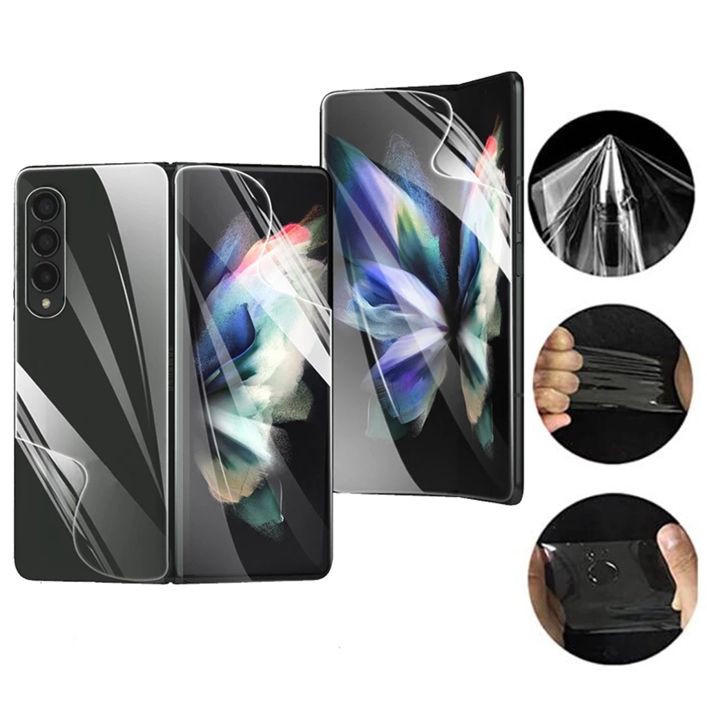 1 Bộ Film Dán Hydrogel 4 Hydrogel Mềm Bảo Vệ Màn Hình Chống Trầy Cho Samsung Galaxy Z Fold