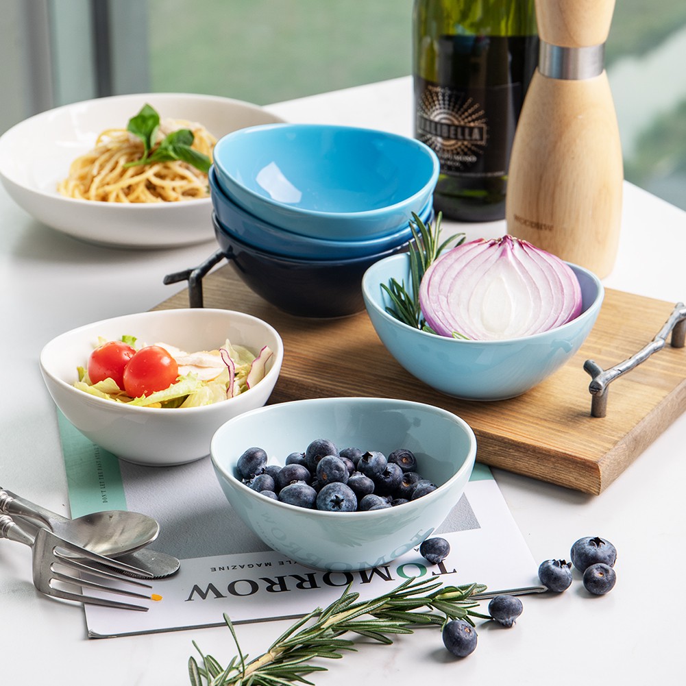 Bộ 6 cái bát gốm sứ Sweejar để ăn cơm salad nhỏ gọn tiệng dụng cho bếp