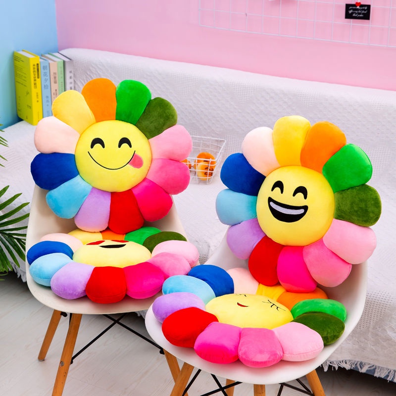 Đệm lót ghế ngồi hình hoa hướng dương nhiều màu sắc