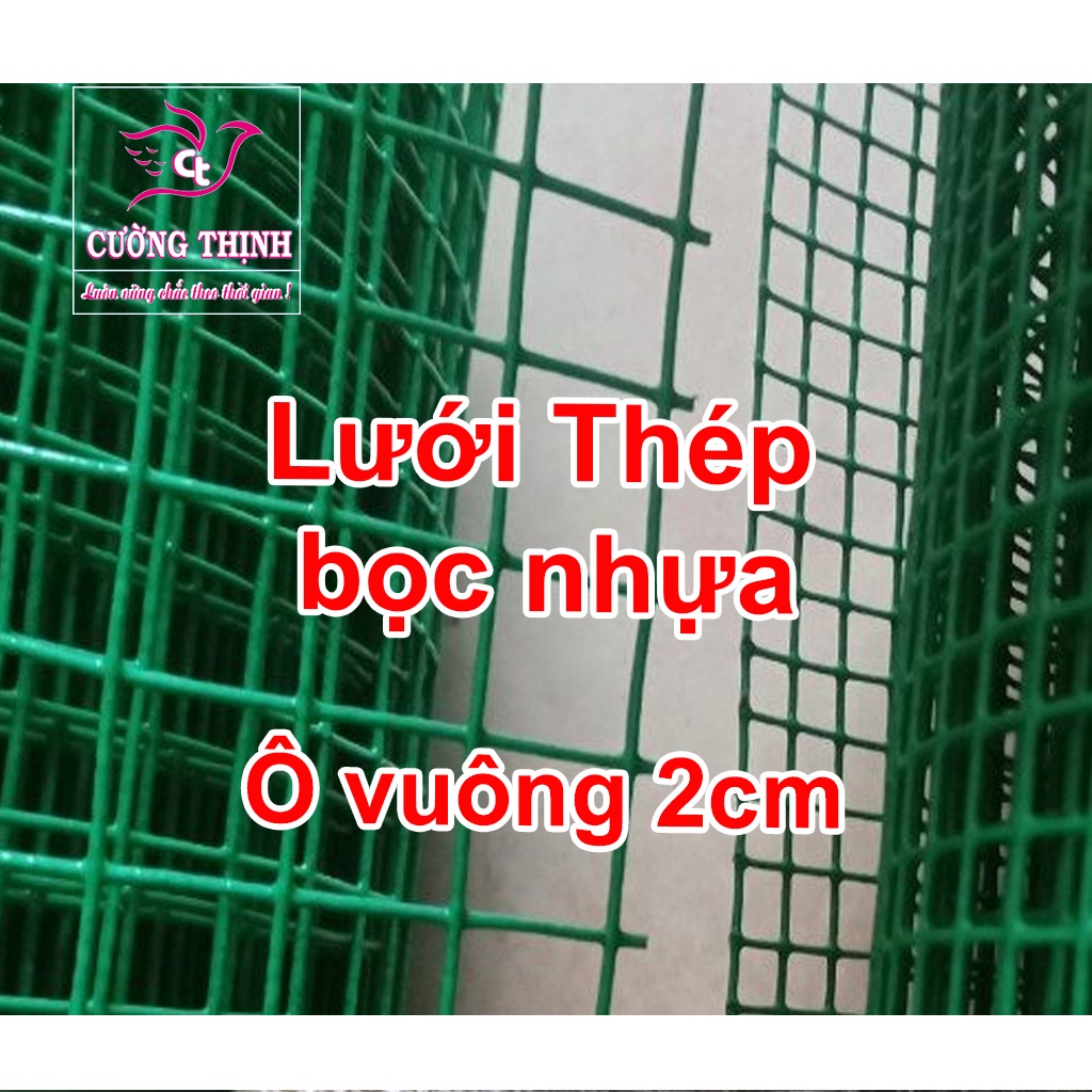 Lưới thép Bọc Nhựa Ô vuông 2cm (khổ 1m),Chống chuột, Làm chuồng nuôi, Rào chắn vườn rau, Cuộn 12kg