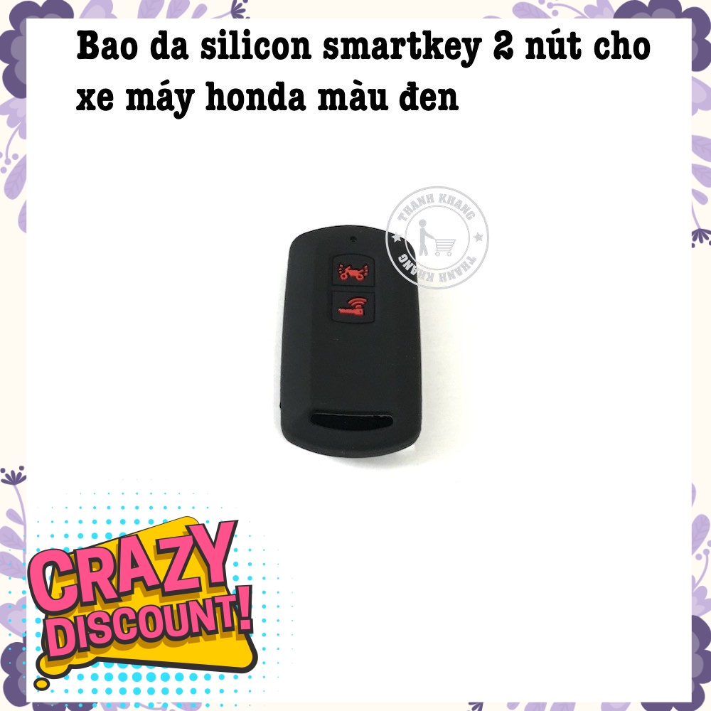 Bao da silicon smartkey 2 nút cho xe máy honda màu đen thanh khang 006001467