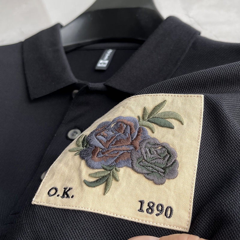 LACOSTE Áo polo Cotton Tay Ngắn Thêu Hoa Hồng Thời Trang Mùa Hè Nguyên Bản 2022 Cho Nam