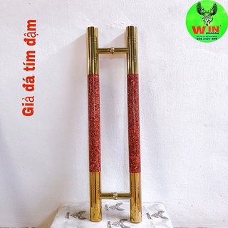 Tay nắm cửa inox màu đá đỏ đầu vàng tay nắm cửa chinh