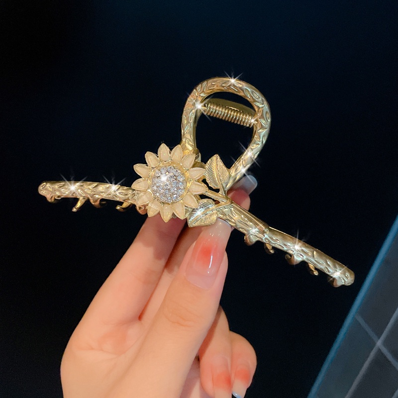 Kẹp Tóc Kim Loại Đính Đá Phong Cách Hàn Quốc Cho Nữ