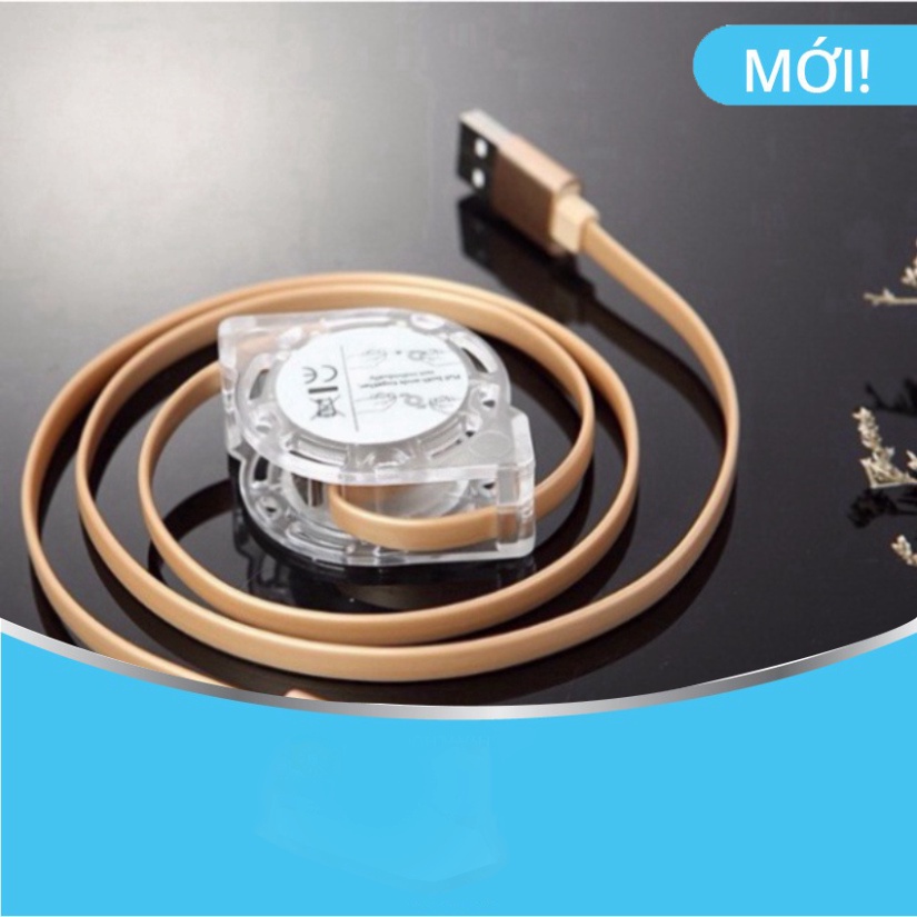 Cáp Sạc rút tròn đa năng 3 Đầu, 3 IN 1 SẠC NHANH, Dây Cao Cấp Siêu Bền
