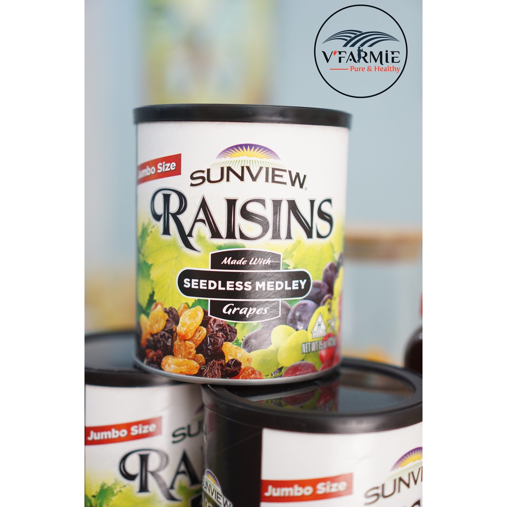 Nho khô hỗn hợp Sunview Raisins Mỹ Hộp 425g