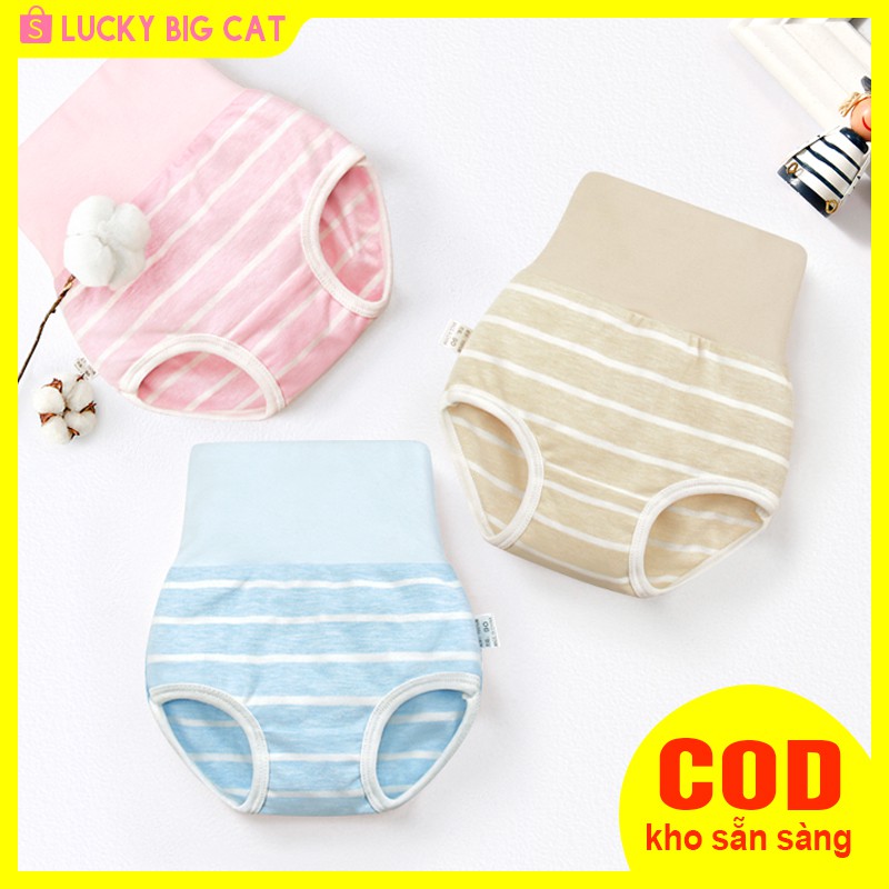 Quần lót tam giác cạp cao chất liệu cotton dành cho em bé