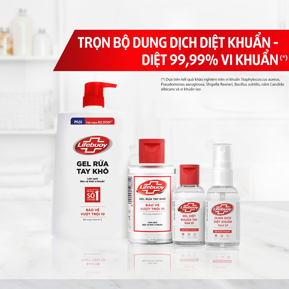 Dung dịch diệt khuẩn Lifebuoy Bảo vệ vượt trội 10 50ML