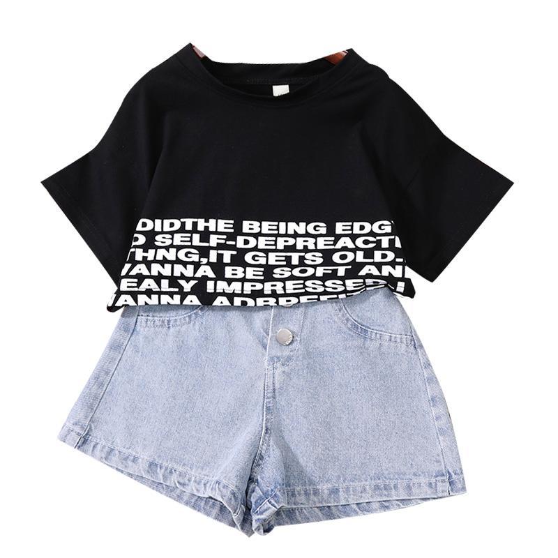 Set Đồ 2 Món Gồm Áo Croptop + Quần Jean Độc Đáo Hợp Thời Trang Cho Bé Gái (Có Bán Lẻ)