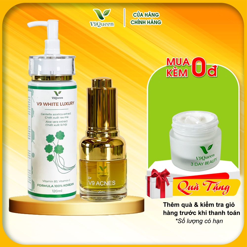 COMBO Xóa Mụn, Mờ Thâm Nám, Dưỡng Trắng Da - V9Queen Mỹ Phẩm Bà Bầu