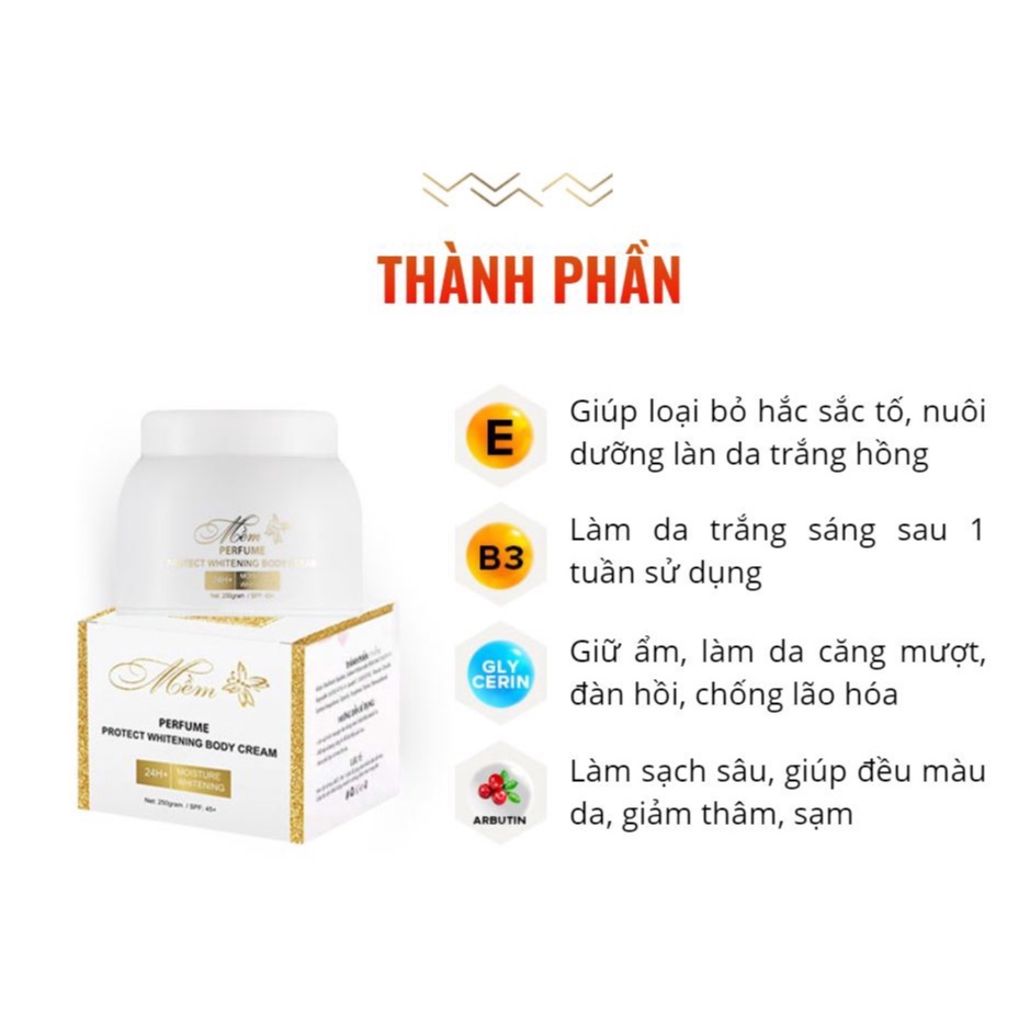 Combo Kem Body Mềm dưỡng trắng da bật tone sau 7 ngày, Không lộ Vân Kem, Không Trôi với nước, Thẩm thấu sau 5s