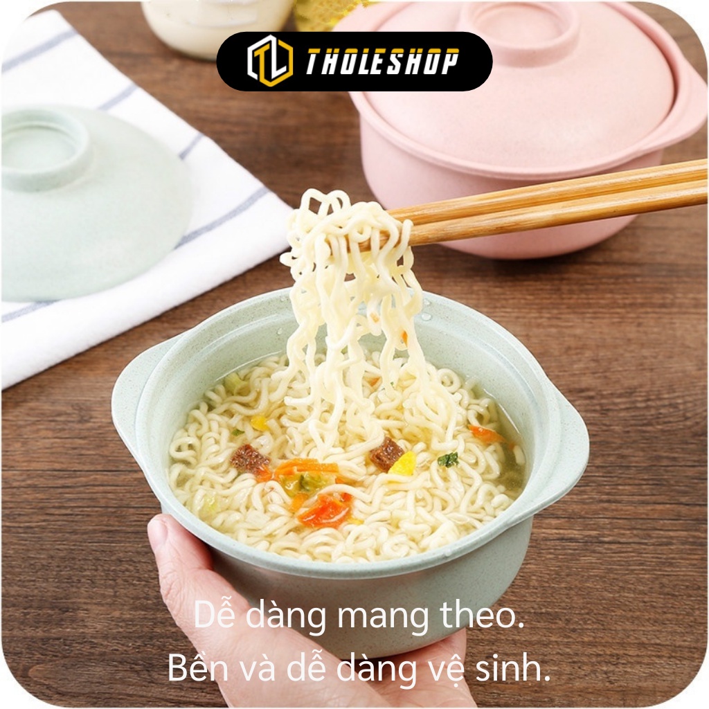 Bát Ăn Mì Có Nắp Đậy - Tô Ăn Mì Lúa Mạch Giữ Nhiệt Tốt Phong Cách Nhật Bản 8442