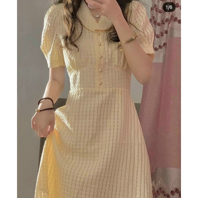 ĐẦM Ô NHÍ CỔ SEN VÀNG MIDI